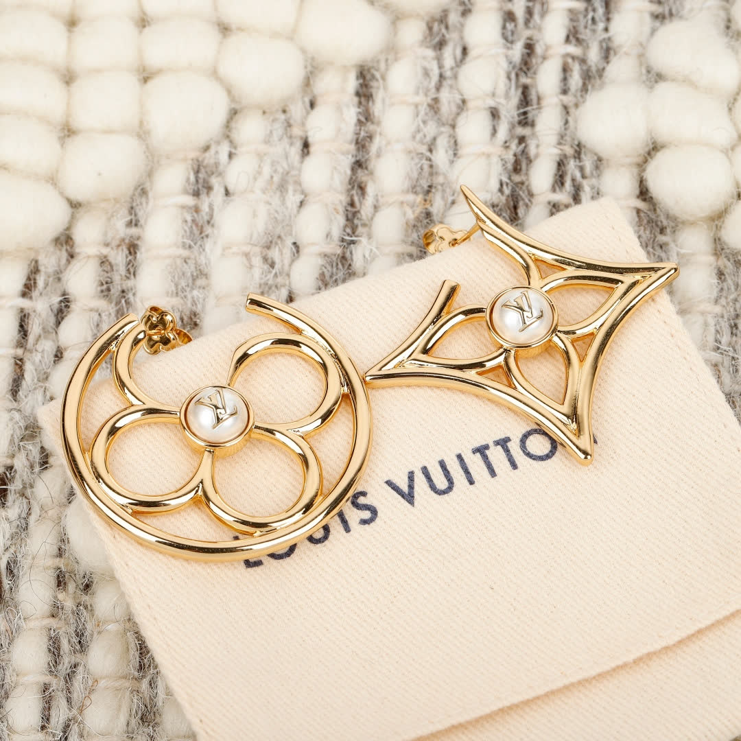 Louis Vuitton Gold Tone Earrings
